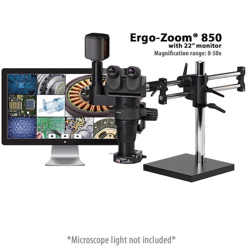 Ergo-Zoom® 850 – 6MP Hybrid HDMI/USB Digital Trinocular on Ball Bearing Base with 22" LED Screen - ESD Safe