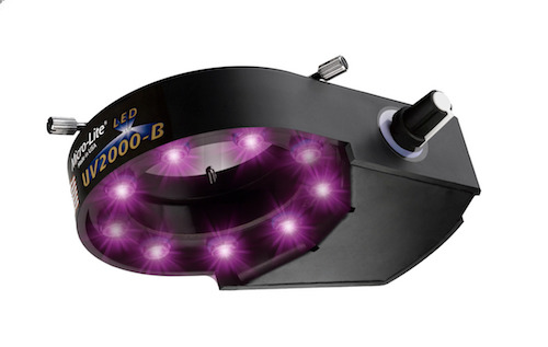 Micro-Lite® High Intensity Ultraviolet LED Ring Illuminator with 9 Extreme Output LEDs