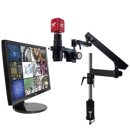 MacroZoom AF+ Intelligent Auto Focus Digital Microscope System – 22" LCD Monitor – Articulating Arm Base