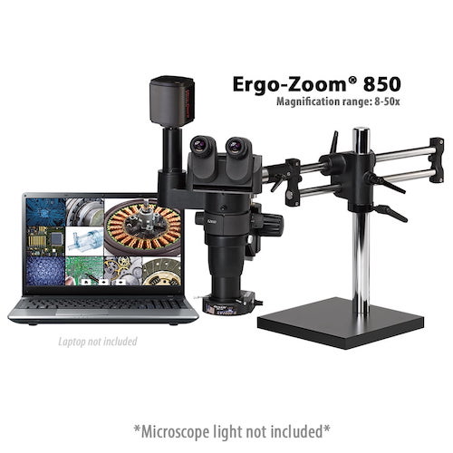 Ergo-Zoom® 850 – 6 MP Digital Trinocular Microscope on Ball Bearing Base – ESD Safe
