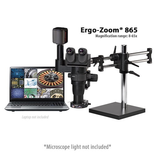 Ergo-Zoom® 865 – 6 MP Digital Trinocular Microscope on Ball Bearing Base – ESD Safe